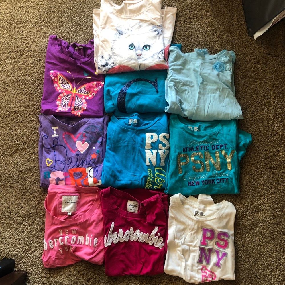 Bundle of Girls’ Long and Short Sleeve T-Shirts